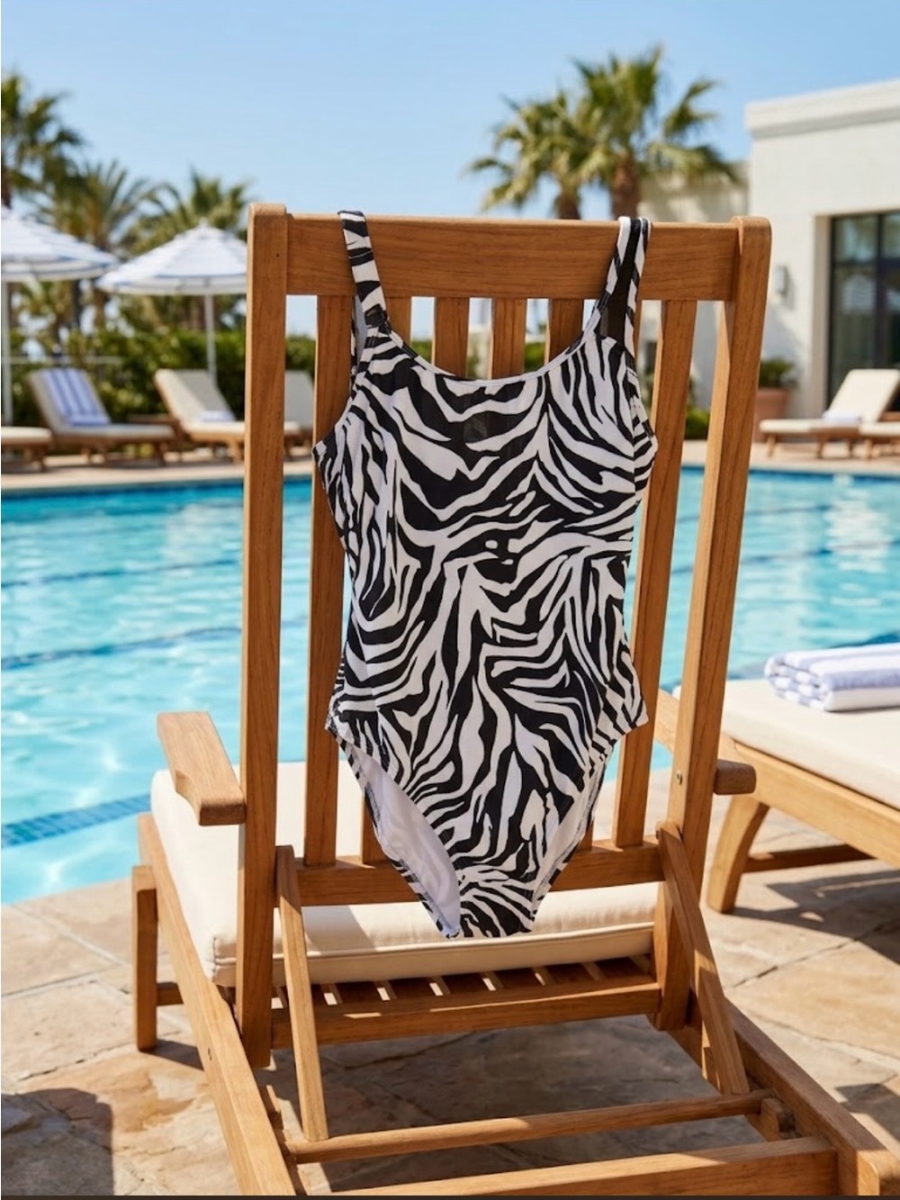Anne Cole Black & White Zebra One-Piece Swimsuit